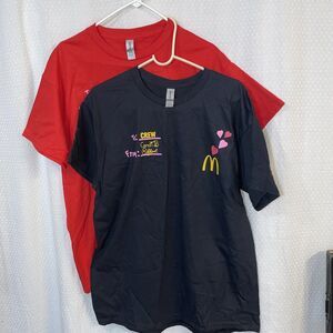 Cardi B McDonalds Large Shirt Set of 2  Valentine's Edition Red Black
